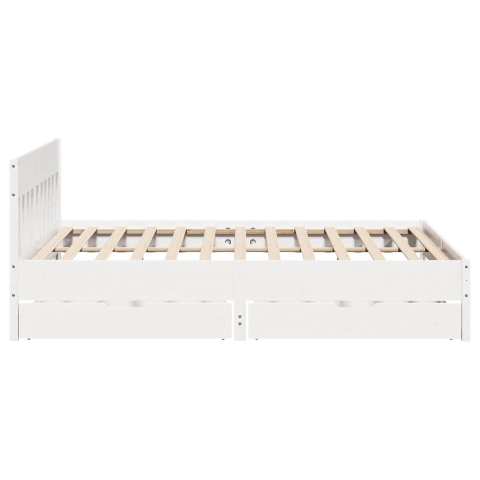 Estructura de cama sin colchón madera maciza blanca 200x200