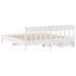 Estructura de cama sin colchón madera maciza blanca 200x200