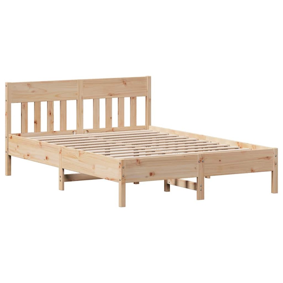 Estructura de cama sin colchón madera maciza de pino 160x200