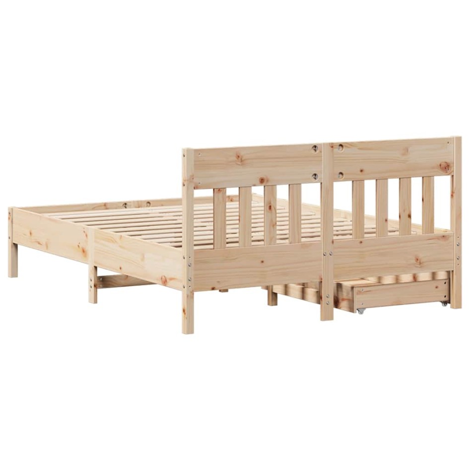 Estructura de cama sin colchón madera de pino maciza 120x200