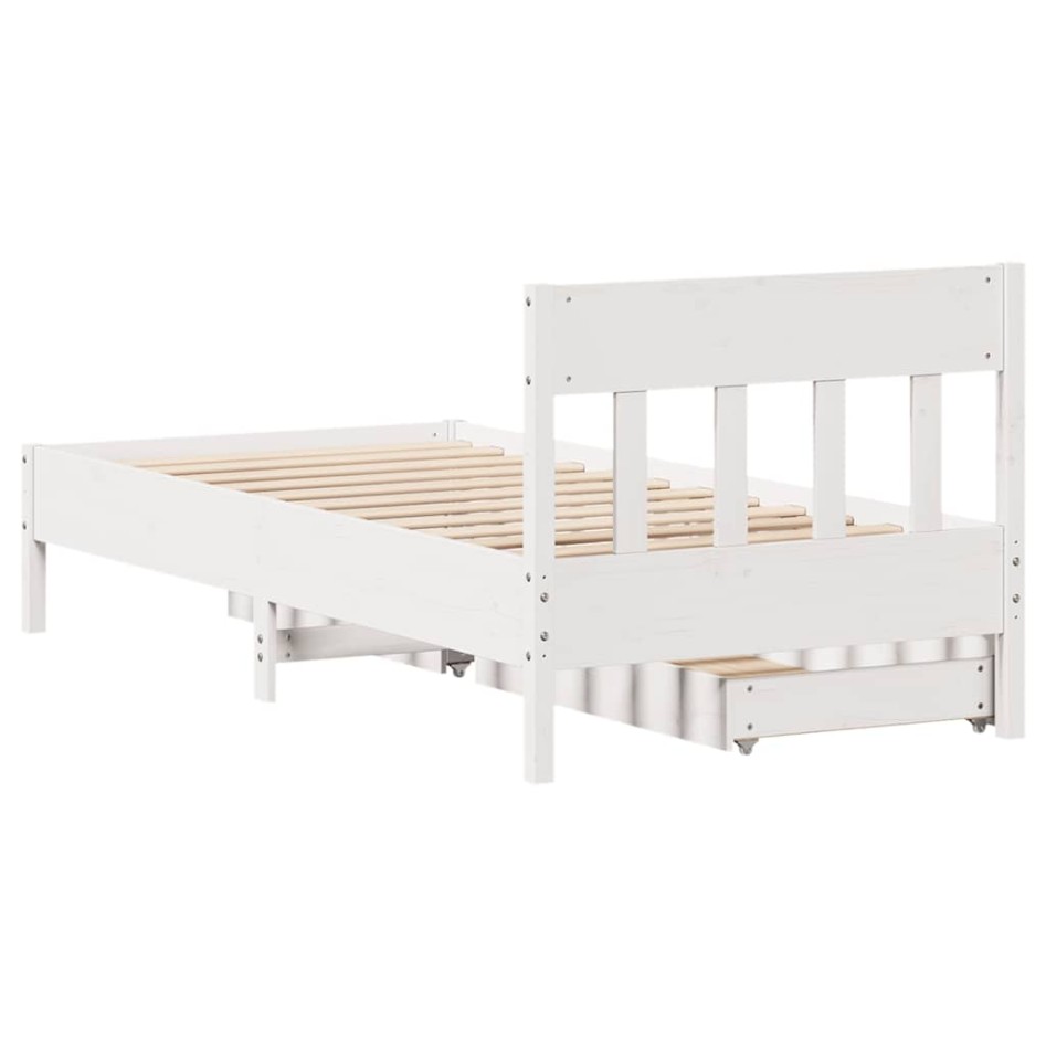 Estructura de cama sin colchón madera maciza blanca 90x190