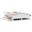 Estructura de cama cajones madera maciza pino blanco 180x200 cm