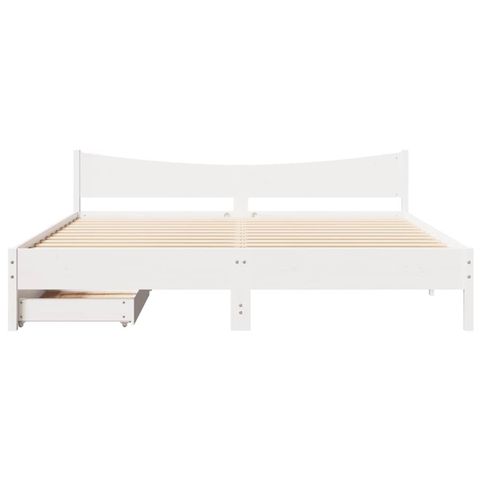 Estructura de cama cajones madera maciza pino blanco 180x200