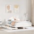 Estructura de cama con cajones madera de pino blanca 140x200