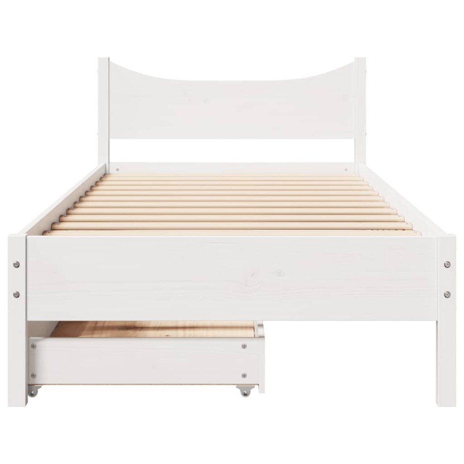 Estructura cama con cajones madera maciza pino blanca 90x190