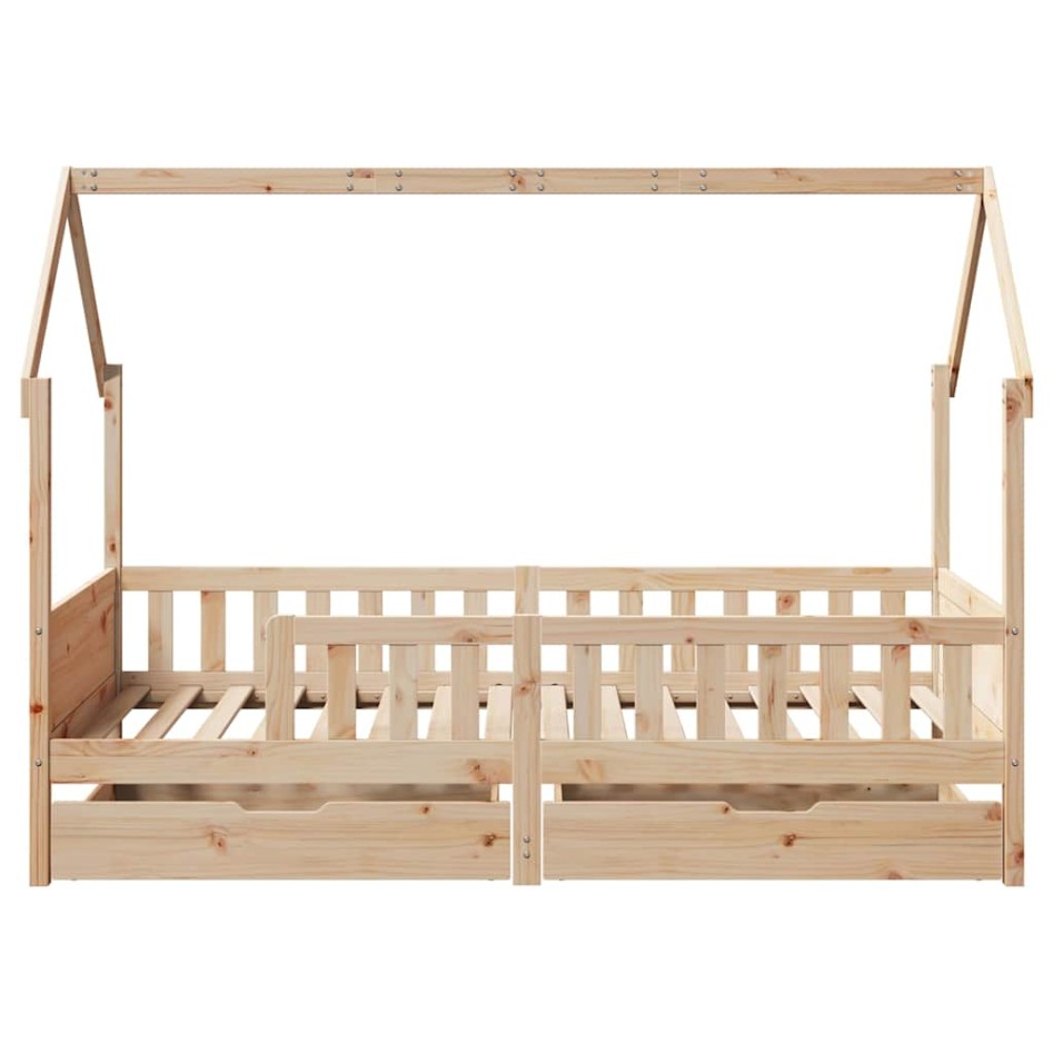 Estructura de cama para niños con cajones madera pino 80x200