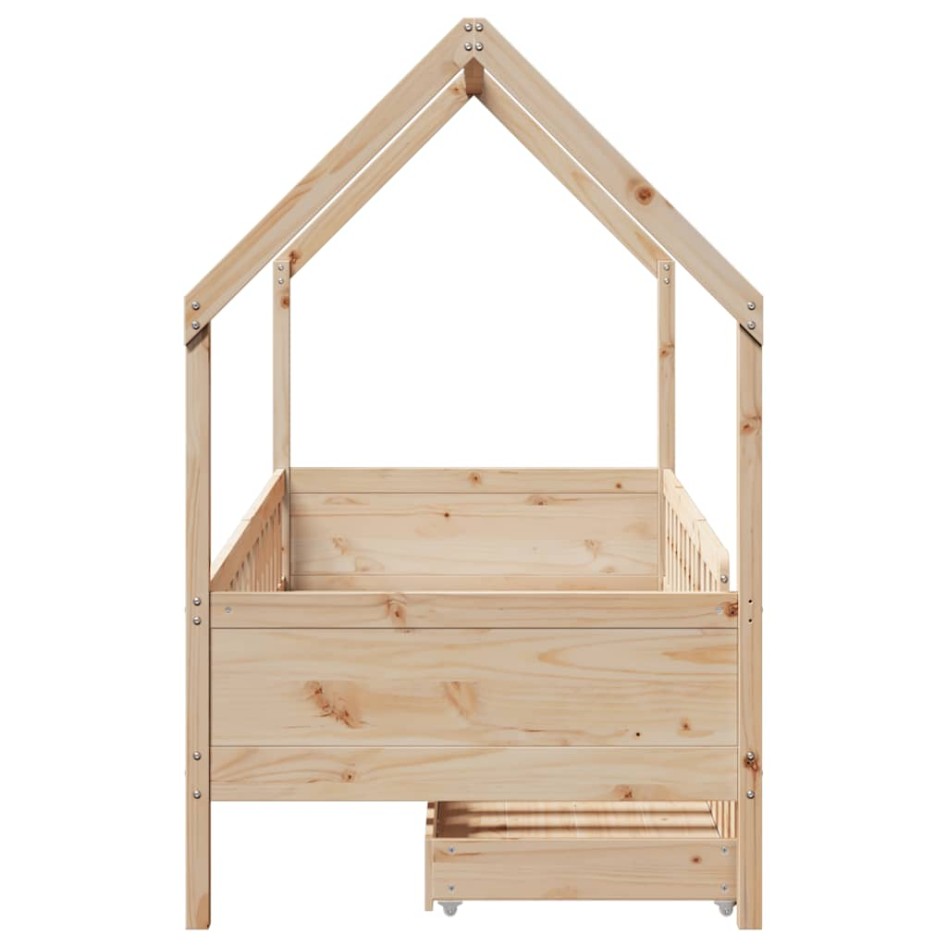 Estructura de cama para niños con cajones madera pino 80x200