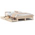 Estructura de cama sin colchón madera de pino blanca 140x200