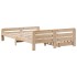Estructura de cama sin colchón madera de pino blanca 140x200