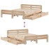 Estructura de cama sin colchón madera de pino blanca 140x200