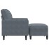 Sillón con taburete terciopelo gris oscuro 60