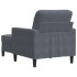 Sillón con taburete terciopelo gris oscuro 60