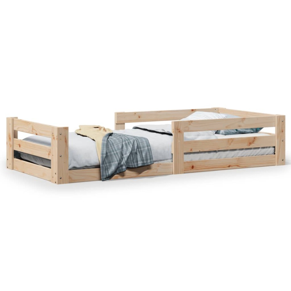 Estructura de cama sin colchón madera maciza de pino 90x200