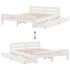 Estructura de cama sin colchón madera maciza de pino 160x200