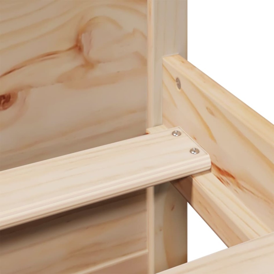 Cama con estantería sin colchón madera maciza de pino