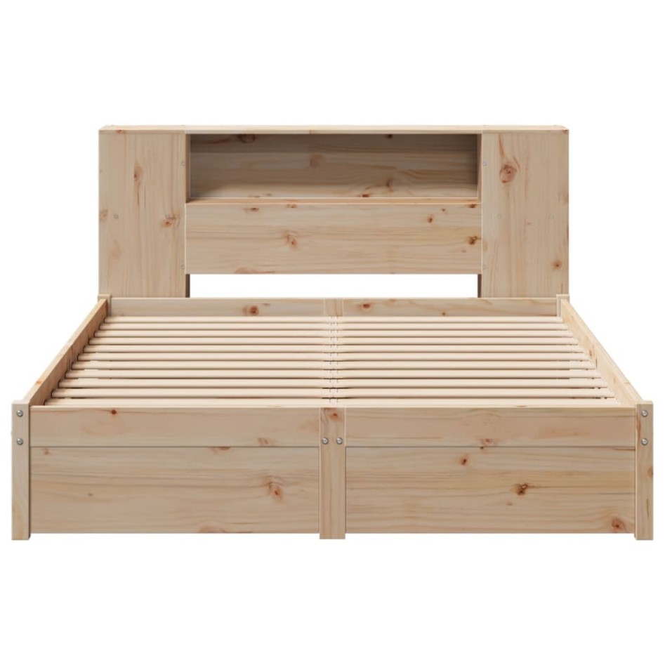 Cama con estantería sin colchón madera maciza de pino