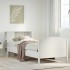 Cama con estantería sin colchón madera maciza blanca 75x190