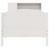 Cama con estantería sin colchón madera maciza blanca 75x190
