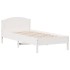 Cama con estantería sin colchón madera maciza blanca 75x190