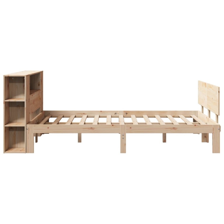 Cama con estantería sin colchón madera maciza de pino