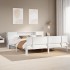 Cama con estantería sin colchón madera maciza blanca 200x200