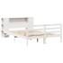 Cama con estantería sin colchón madera maciza blanca 150x200
