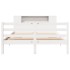 Cama con estantería sin colchón madera maciza blanca 150x200