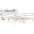 Cama con estantería sin colchón madera maciza blanca 160x200