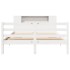 Cama con estantería sin colchón madera maciza blanca 160x200