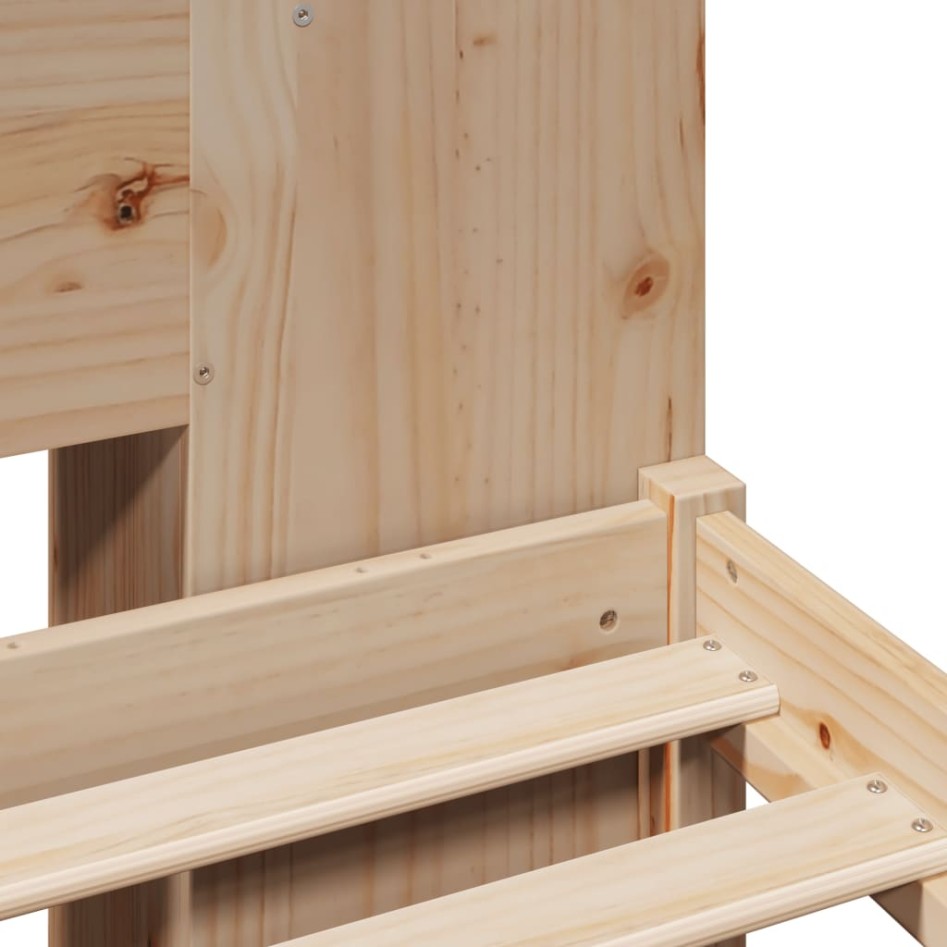 Cama con estantería sin colchón madera maciza de pino