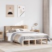 Cama con estantería sin colchón madera maciza 150x200 cm