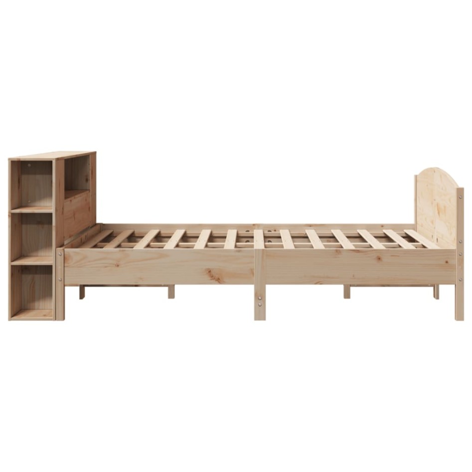 Cama con estantería sin colchón madera maciza de pino