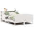 Cama con estantería sin colchón madera maciza blanca 120x190