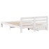 Estructura de cama sin colchón madera de pino blanca 140x200