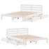 Estructura de cama sin colchón madera de pino blanca 140x200