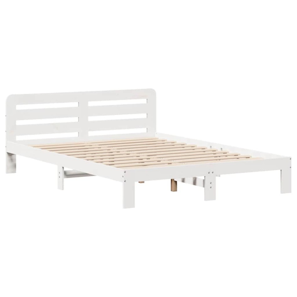 Estructura de cama sin colchón madera maciza de pino 160x200