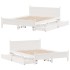 Estructura de cama sin colchón madera de pino blanca 150x200