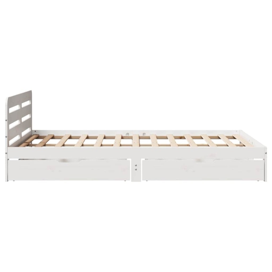 Estructura de cama sin colchón madera de pino blanca 140x190
