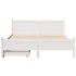Estructura de cama sin colchón madera maciza blanca 120x190