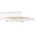 Cama con estantería sin colchón madera maciza blanca 180x200
