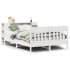 Cama con estantería sin colchón madera maciza blanca 140x200