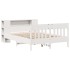 Cama con estantería sin colchón madera maciza blanca 140x200