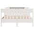 Cama con estantería sin colchón madera maciza blanca 140x200