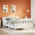 Cama con estantería sin colchón madera maciza blanca 120x190