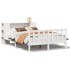 Cama con estantería sin colchón madera maciza blanca 150x200