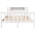 Cama con estantería sin colchón madera maciza blanca 150x200