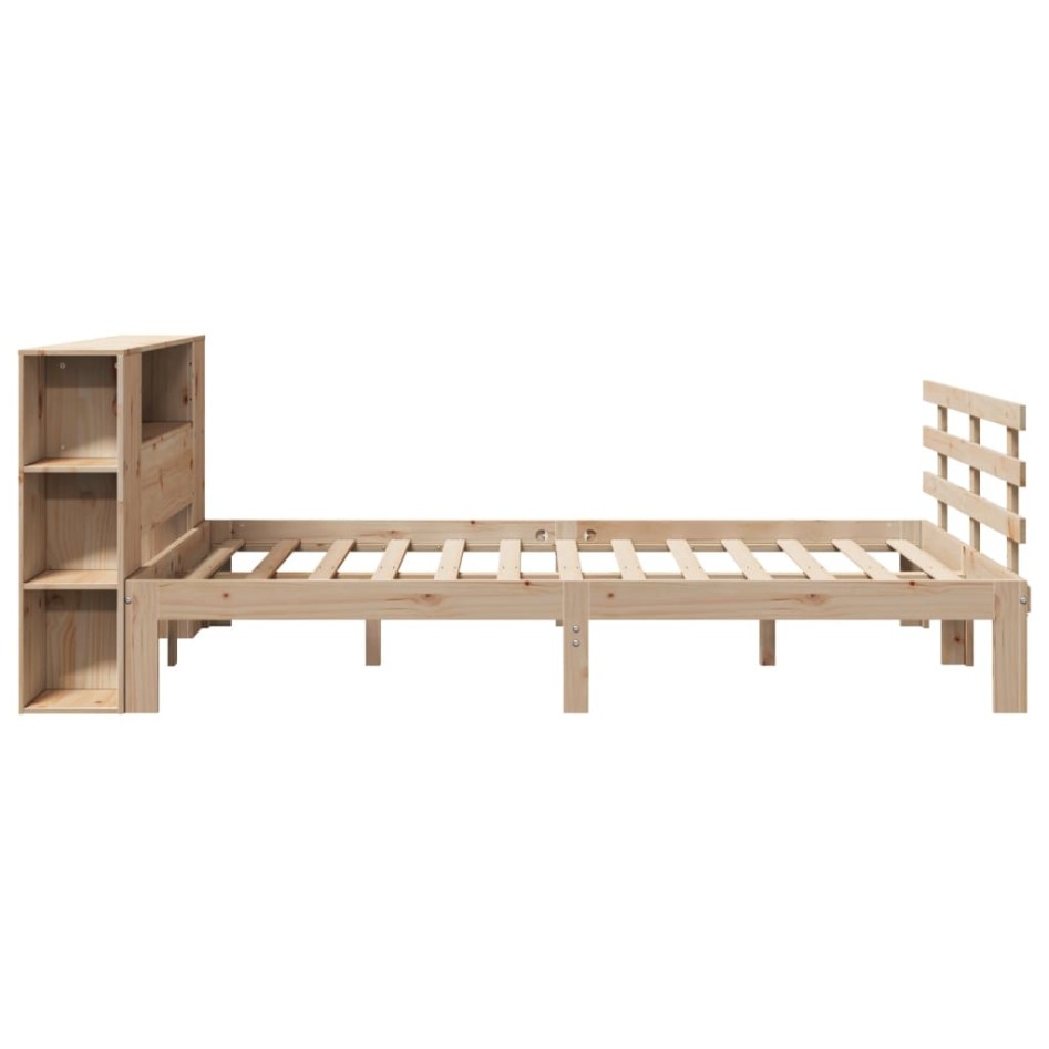 Cama con estantería sin colchón madera maciza de pino