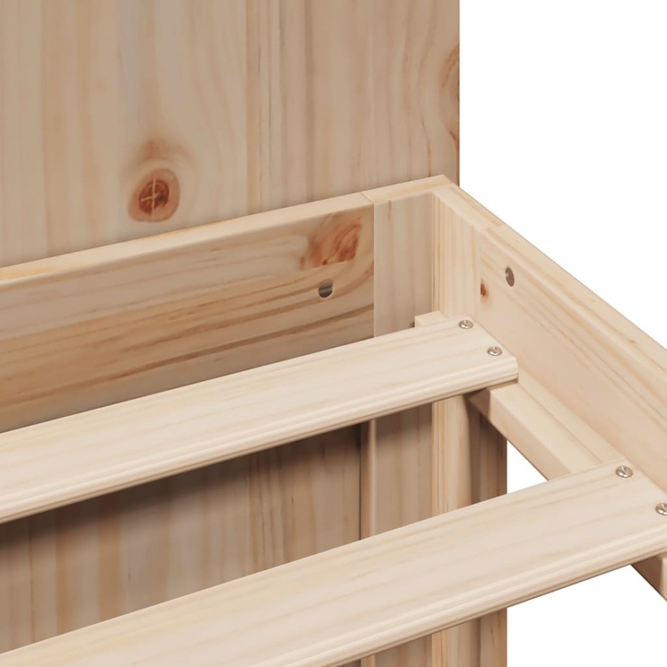 Cama con estantería sin colchón madera maciza de pino