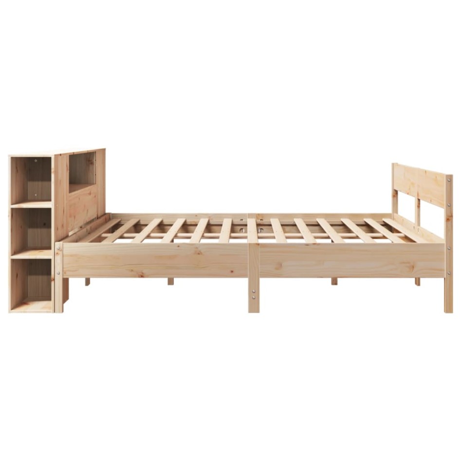 Cama con estantería sin colchón madera maciza de pino