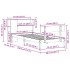 Cama con estantería sin colchón madera maciza blanca 75x190